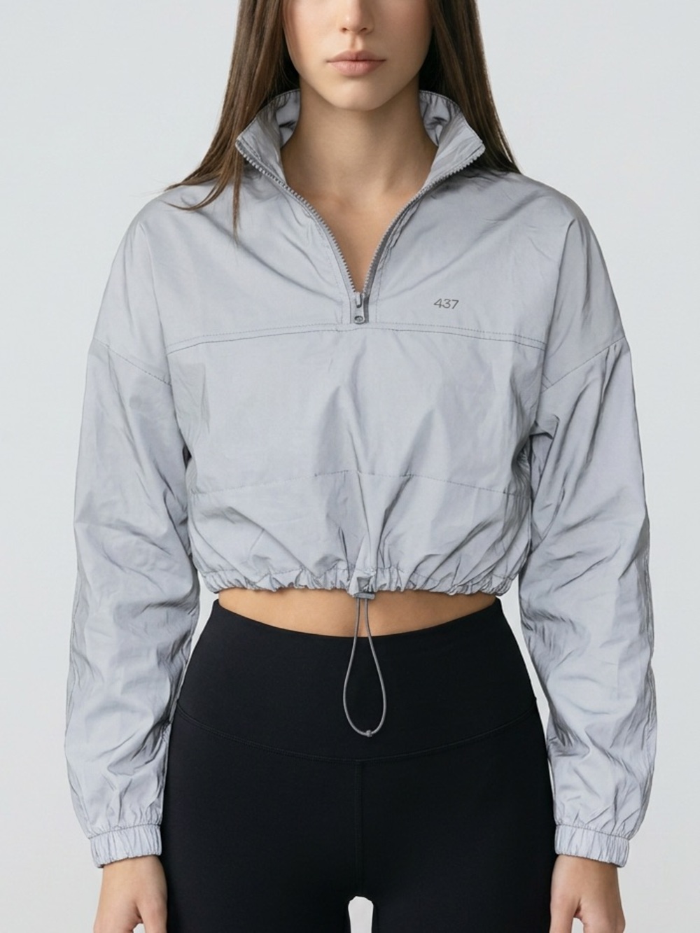 437 The Windbreaker Jacket - Womens Reflective Silver/Grey/Gray Half-Zip